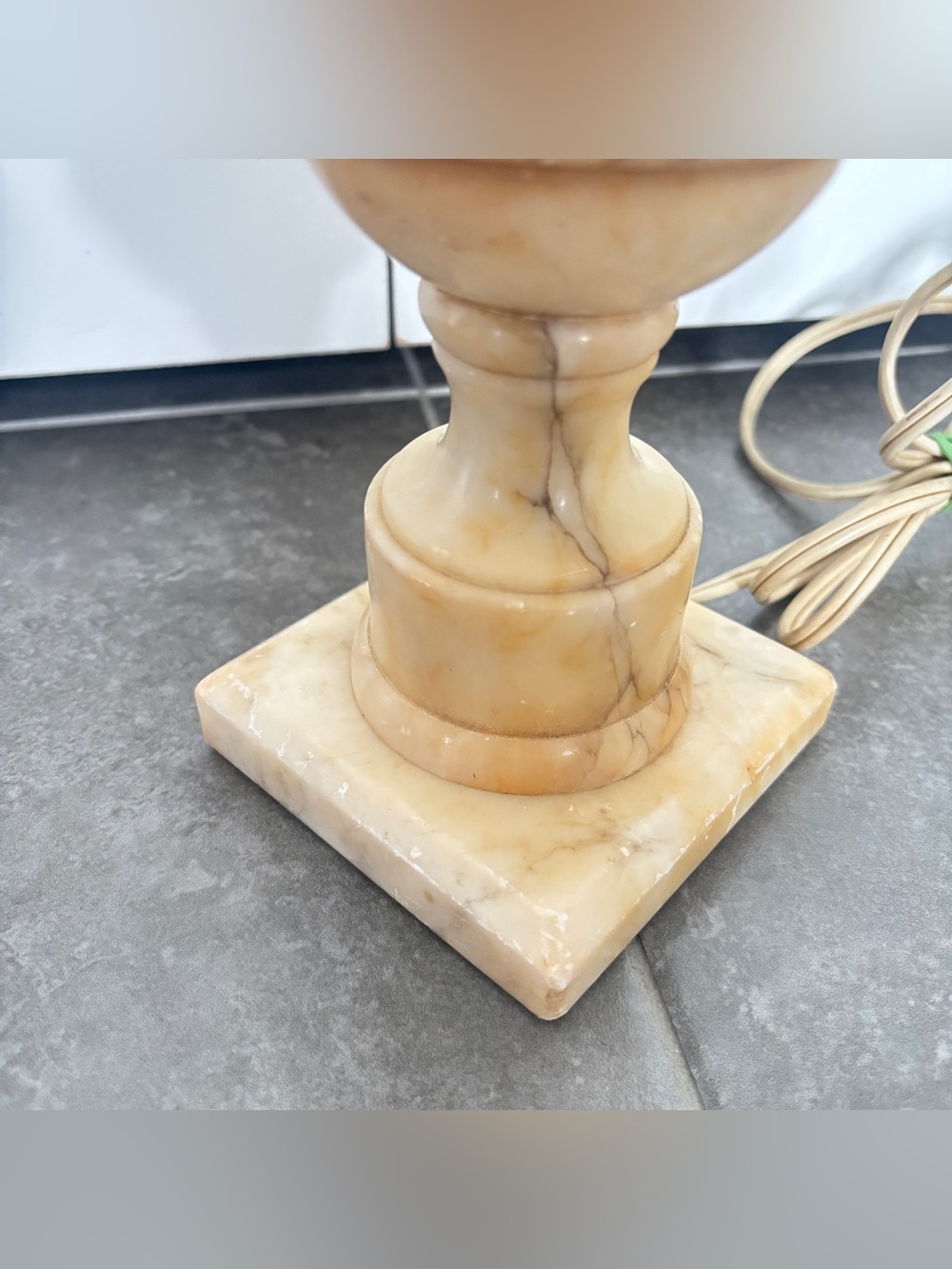 Vintage Italian Alabaster Marble Table Lamp *NO LAMPSHADE* - Picture 4 of 16